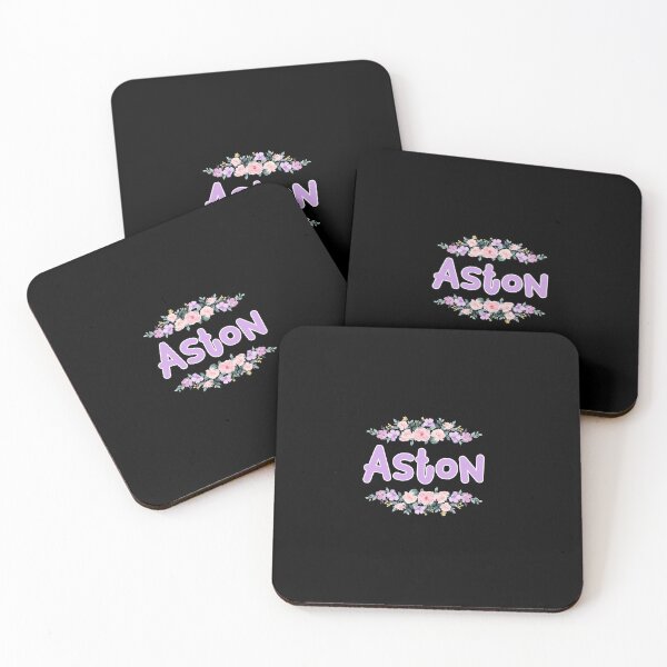Item preview, Purple Flower Aston Name Label (Black) designed and sold by NormadWorld.