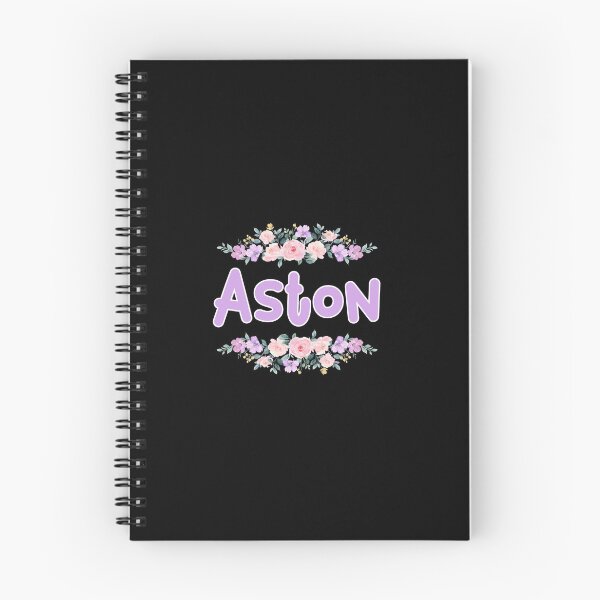 Item preview, Purple Flower Aston Name Label (Black) designed and sold by NormadWorld.