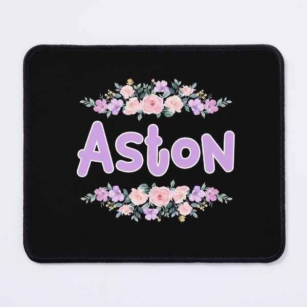 Item preview, Purple Flower Aston Name Label (Black) designed and sold by NormadWorld.