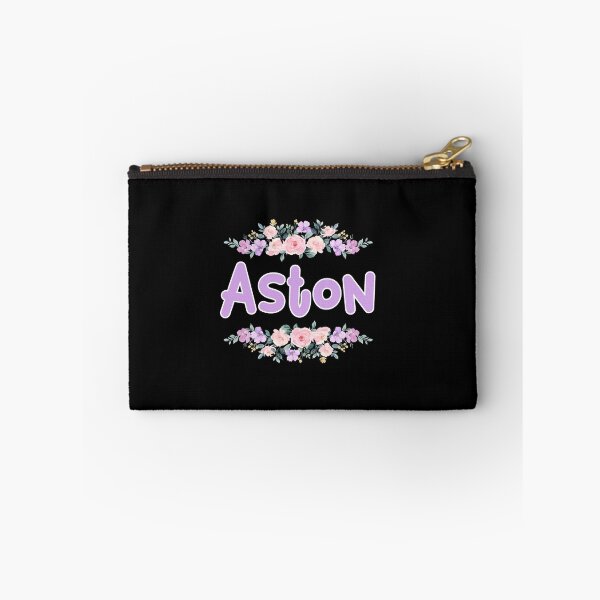 Item preview, Purple Flower Aston Name Label (Black) designed and sold by NormadWorld.