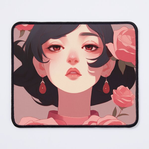 Item preview, Beautiful Japanese woman in pink flat design designed and sold by Last-Train.
