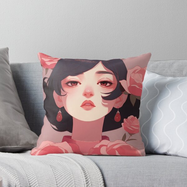 Item preview, Beautiful Japanese woman in pink flat design designed and sold by Last-Train.