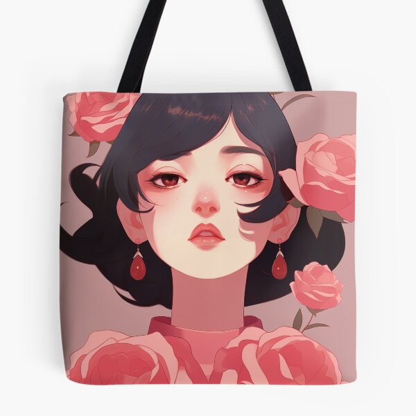 Item preview, Beautiful Japanese woman in pink flat design designed and sold by Last-Train.