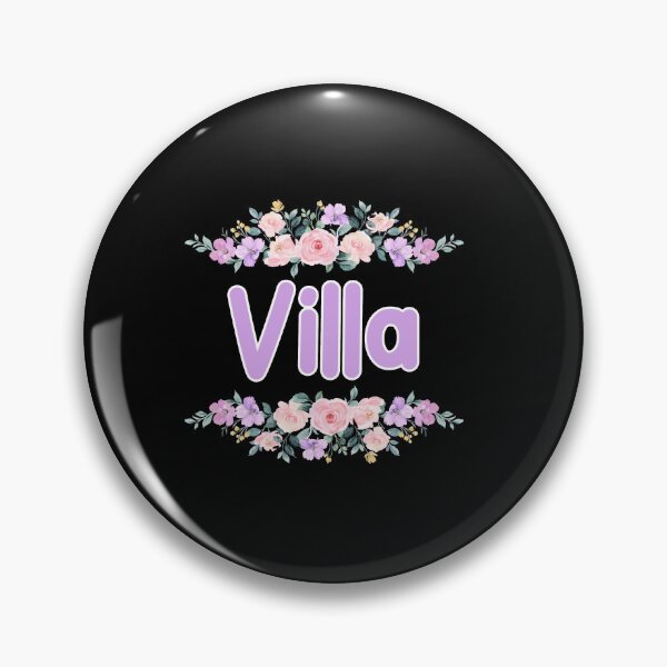 Item preview, Purple Flower Villa Name Label (Black) designed and sold by NormadWorld.