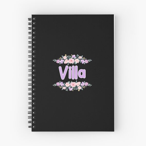 Item preview, Purple Flower Villa Name Label (Black) designed and sold by NormadWorld.