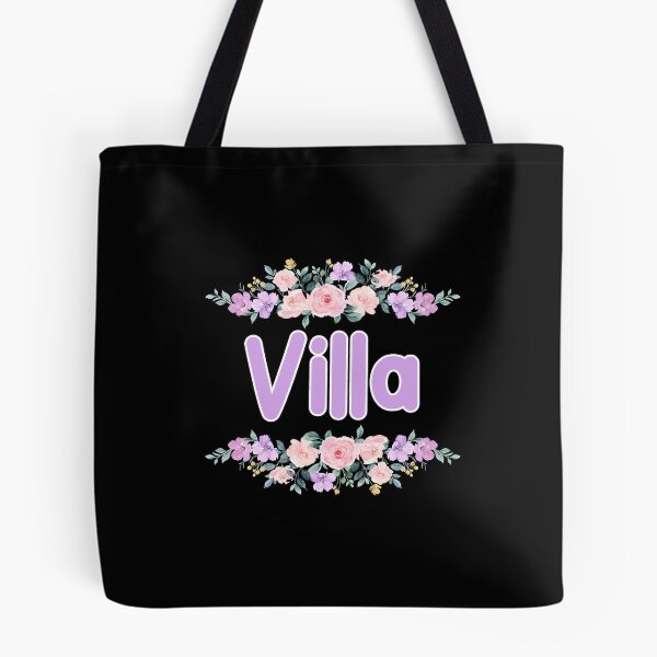 Item preview, Purple Flower Villa Name Label (Black) designed and sold by NormadWorld.