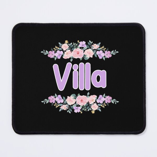 Item preview, Purple Flower Villa Name Label (Black) designed and sold by NormadWorld.