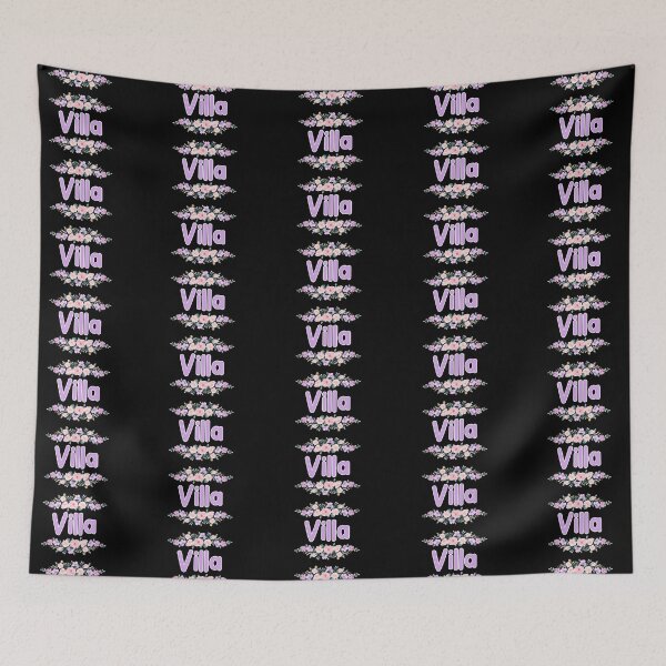 Item preview, Purple Flower Villa Name Label (Black) designed and sold by NormadWorld.
