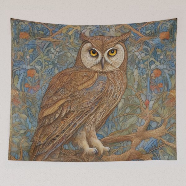 Item preview, Whimsical Owl and Willow Artistry in Vintage Style designed and sold by Tamas Das.