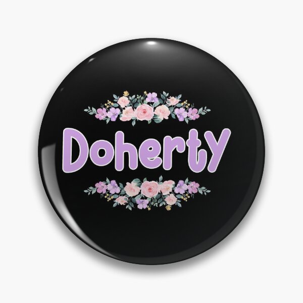 Item preview, Purple Flower Doherty Name Label (Black) designed and sold by NormadWorld.