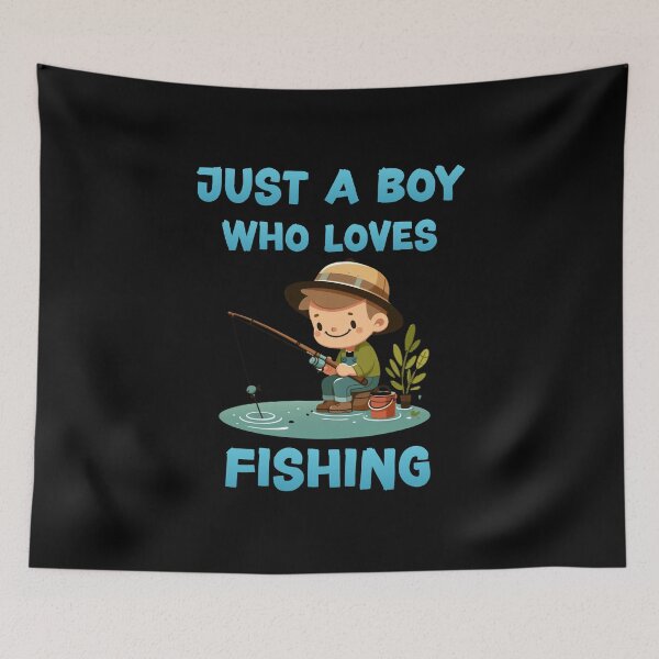 Item preview, Just a boy who loves fishing designed and sold by HeadTurningArt.