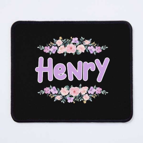 Item preview, Purple Flower Henry Name Label (Black) designed and sold by NormadWorld.