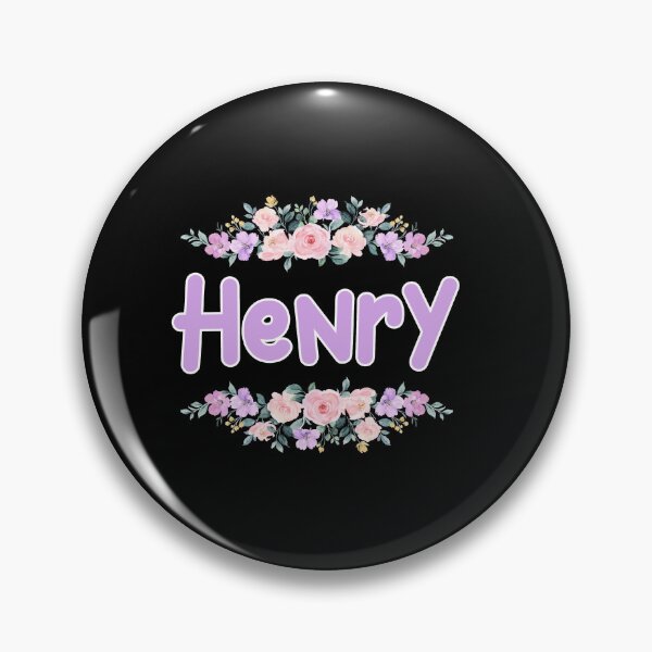 Item preview, Purple Flower Henry Name Label (Black) designed and sold by NormadWorld.