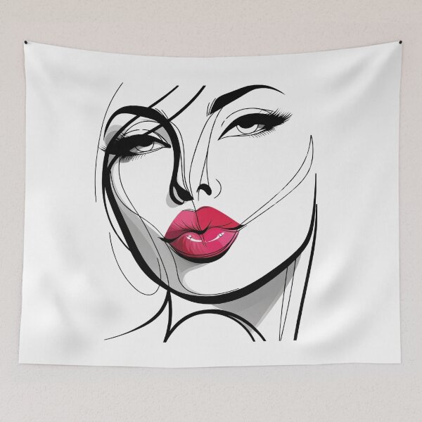 Item preview, Kiss my Lips Girl - Line Art  designed and sold by LineArtByLovi.