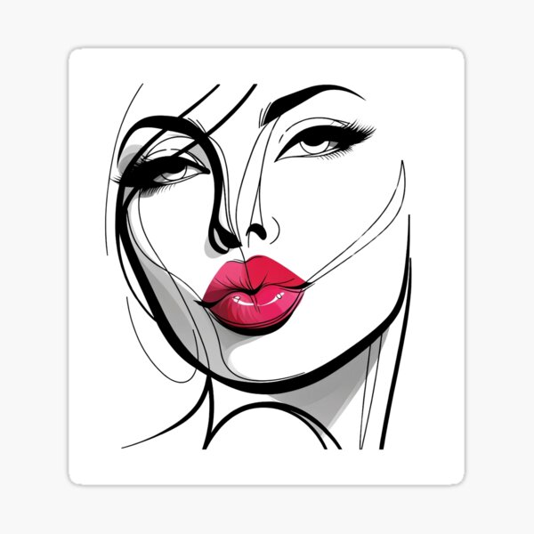 Item preview, Kiss my Lips Girl - Line Art  designed and sold by LineArtByLovi.
