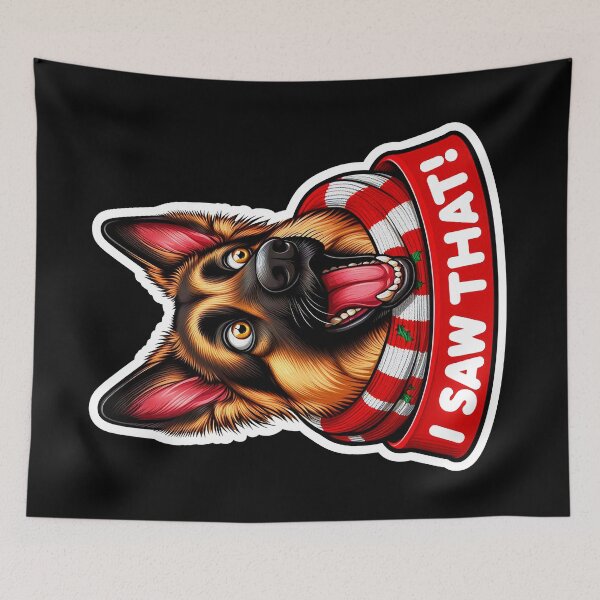 Item preview, I Saw That meme German Shepherd Dog Happy Holidays Merry Christmas designed and sold by plushism.