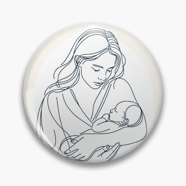 Item preview, Mother with Newborn Baby - Line Art  designed and sold by LineArtByLovi.