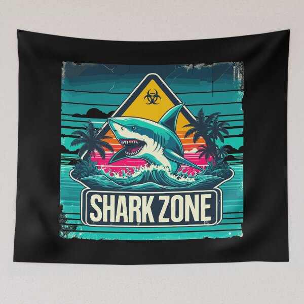 Item preview, Shark zone warning designed and sold by TomFrontierArt.