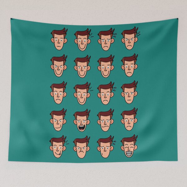 Item preview, Various good and bad facial expressions of a man designed and sold by HarridanCreates.