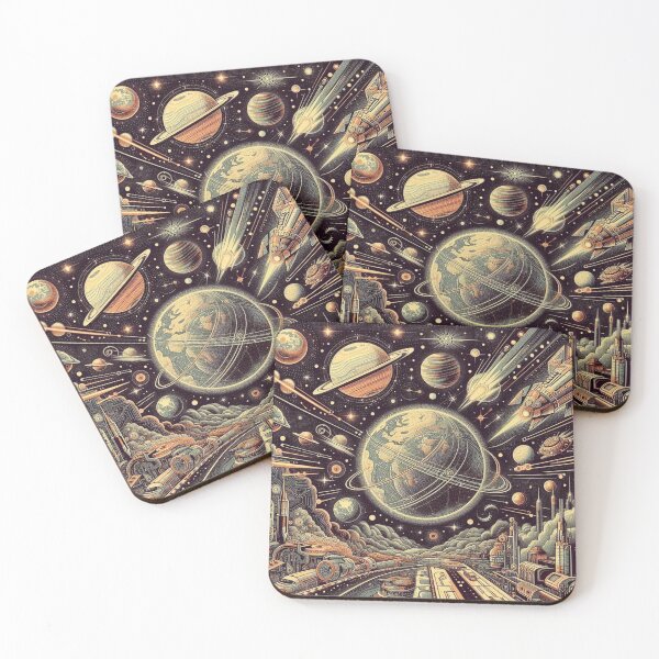 Item preview, Retro-Future Fusion style planets drawing designed and sold by thebennington12.