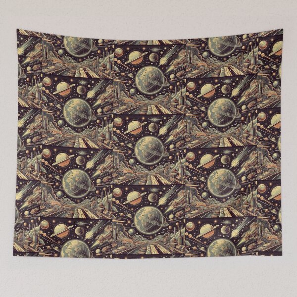 Item preview, Retro-Future Fusion style planets drawing designed and sold by thebennington12.