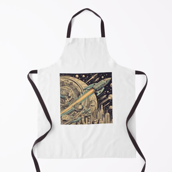 Item preview, Retro-Future Fusion style planets and spaceship drawing designed and sold by thebennington12.