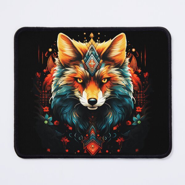 Item preview, Psychedelic Animals, Alternative Fox, Abstract Animal Prints, Colorful Wild art, Psytrance Illustrations, Animal Fashion, Psychedelic Accessories, Unique Gifts designed and sold by psytrancedesign.