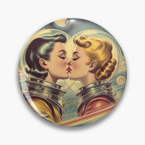 Item preview,  Retro Futurism: 1950s girls kissing in space designed and sold by thebennington12.