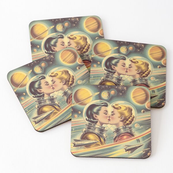 Item preview,  Retro Futurism: 1950s girls kissing in space designed and sold by thebennington12.