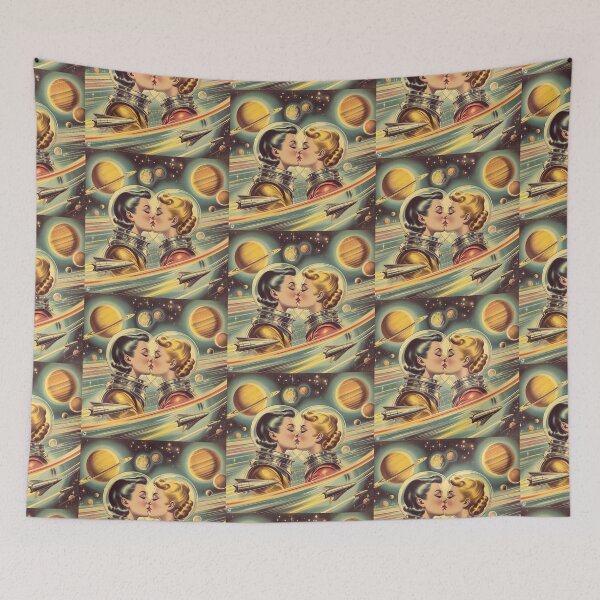 Item preview,  Retro Futurism: 1950s girls kissing in space designed and sold by thebennington12.