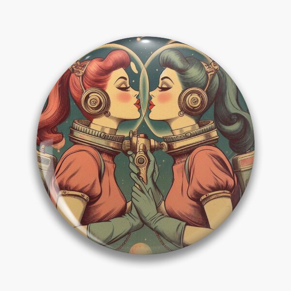 Item preview, Retro Futurism: 1950s girls kissing in space designed and sold by thebennington12.