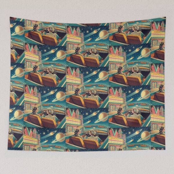 Item preview, Retro Futurism: 1950s girls cinema drive in in space designed and sold by thebennington12.