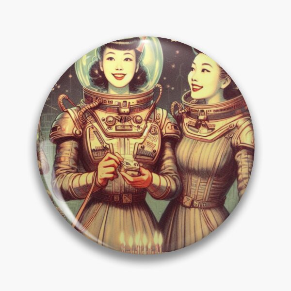 Item preview, Retro Futurism: 1950s girls celebrating birthday in space designed and sold by thebennington12.