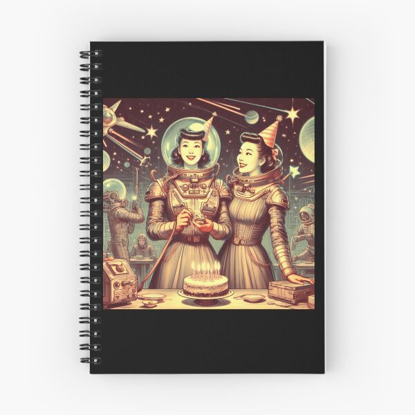 Item preview, Retro Futurism: 1950s girls celebrating birthday in space designed and sold by thebennington12.