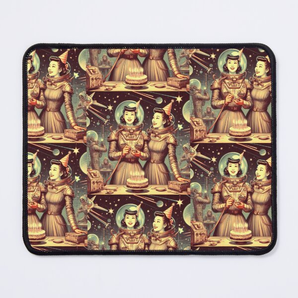 Item preview, Retro Futurism: 1950s girls celebrating birthday in space designed and sold by thebennington12.