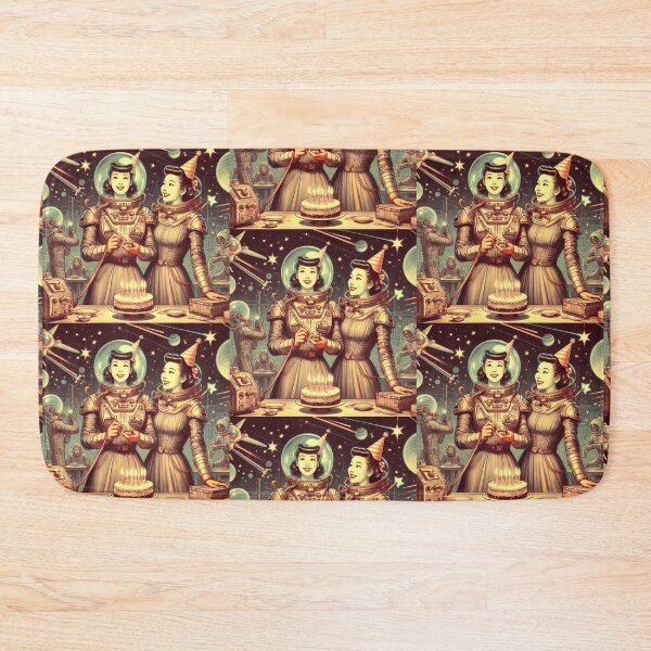 Item preview, Retro Futurism: 1950s girls celebrating birthday in space designed and sold by thebennington12.