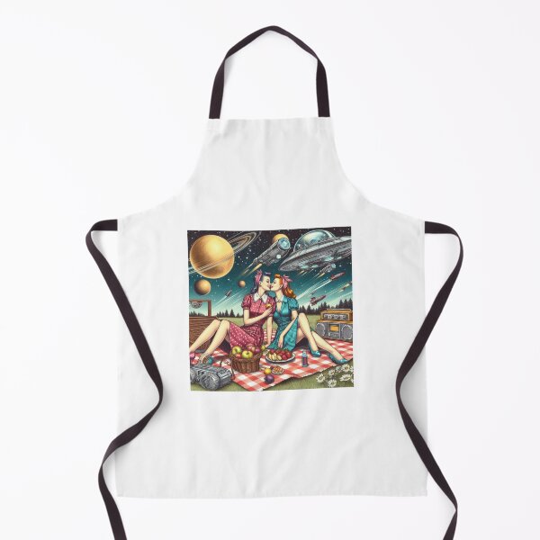 Item preview, Retro futurism: 1950s girls kissing at a picnic designed and sold by thebennington12.