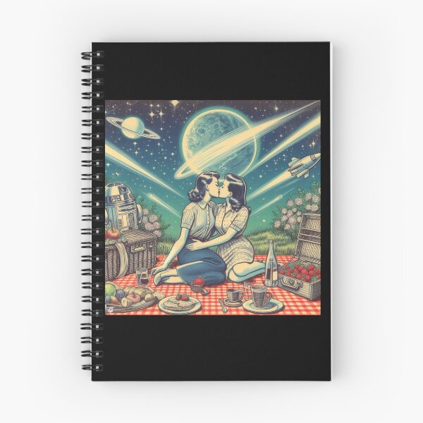 Item preview, Retro futurism: 1950s girls kissing at a picnic designed and sold by thebennington12.