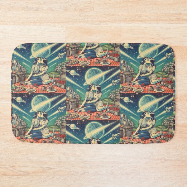 Item preview, Retro futurism: 1950s girls kissing at a picnic designed and sold by thebennington12.