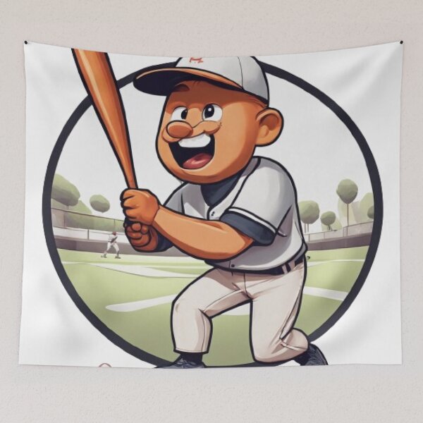 Item preview, Cartoon Character Playing Baseball designed and sold by HarmonyGuitars.