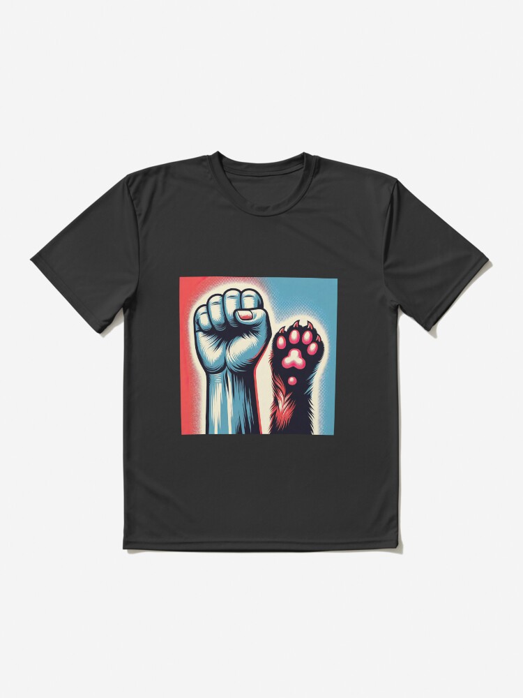 Thumbnail 2 of 7, Active T-Shirt, Paws and Protest: United Strength Illustration designed and sold by bsilvia.