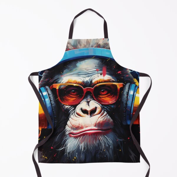 Item preview, DJ Monkey Thinker with Headphones and Glasses designed and sold by GrinGalore.