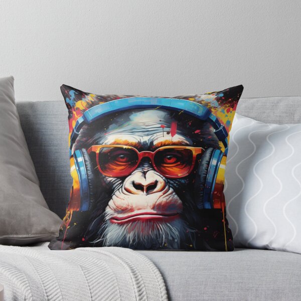 Item preview, DJ Monkey Thinker with Headphones and Glasses designed and sold by GrinGalore.
