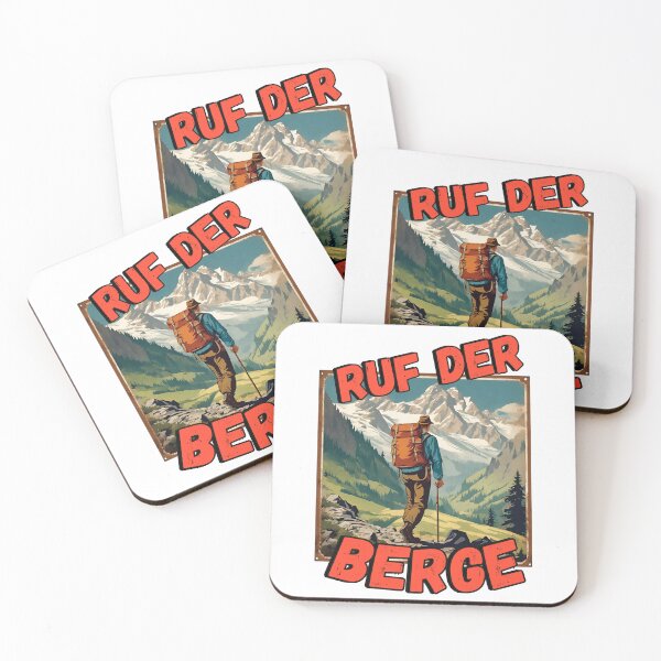 Artikelvorschau, Vintage Blechschild - Ruf der Berge mit Wanderer entworfen und verkauft von Toms Tee.