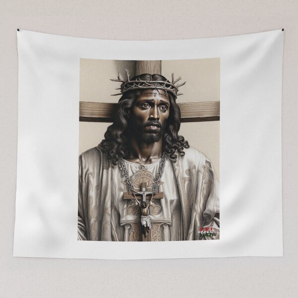 Item preview, Black Jesus; He loves you; designed and sold by Mona-Leilah.