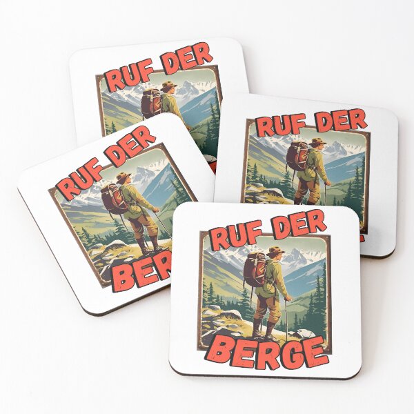 Artikelvorschau, Vintage Blechschild - Ruf der Berge mit Wanderin entworfen und verkauft von Toms Tee.