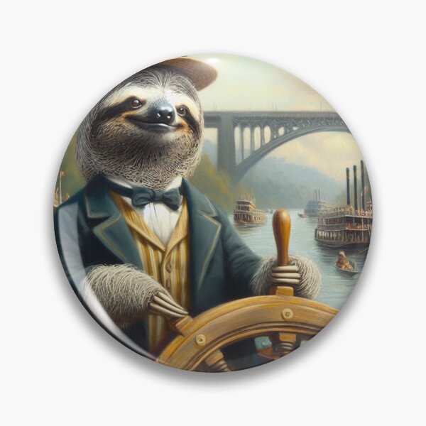 Item preview, Sloth Riverboat Captain designed and sold by CrankyOldDude.