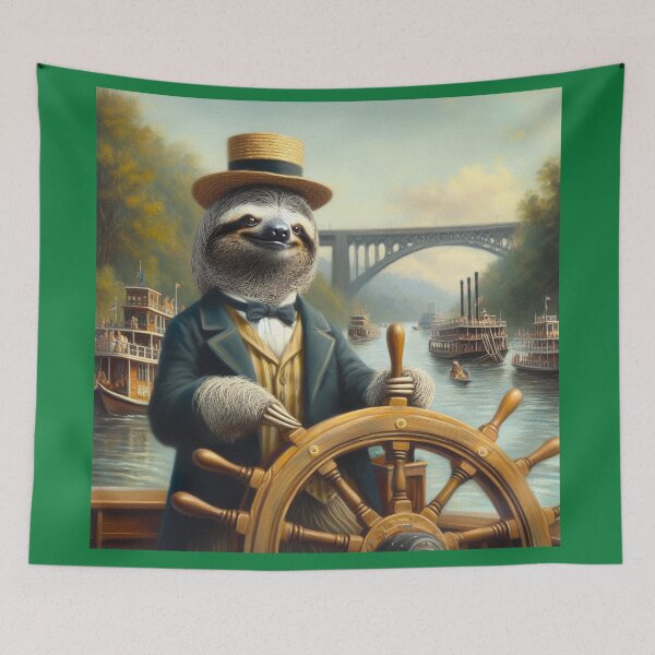 Item preview, Sloth Riverboat Captain designed and sold by CrankyOldDude.