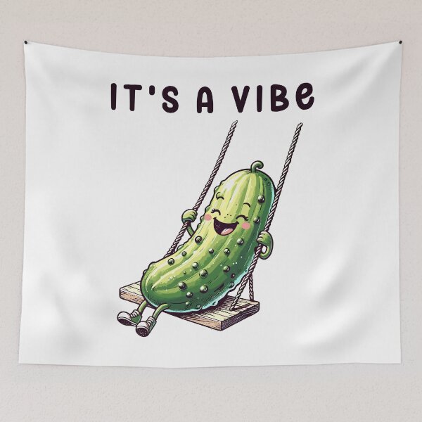 Item preview, Happy Pickle On A Swing Its A Vibe designed and sold by CosyTeal.
