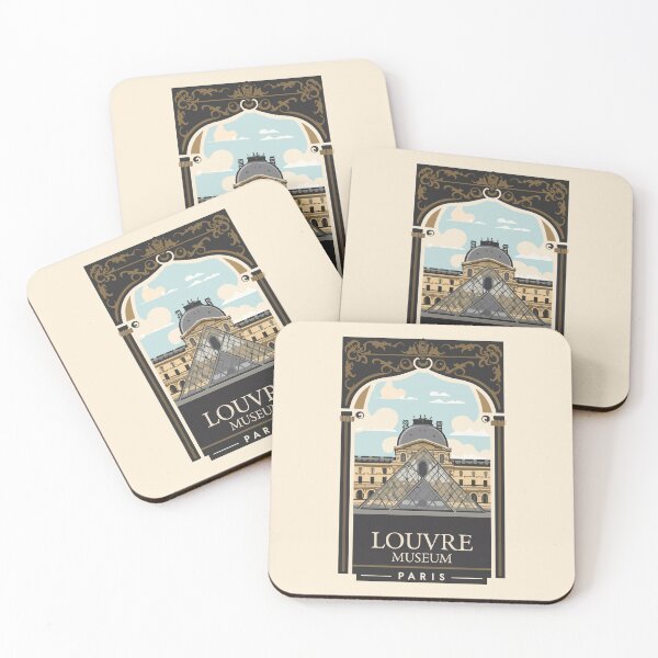 Item preview, A Vintage Travel Art of the Louvre Museum in Paris - France  designed and sold by GoodOldVintage.